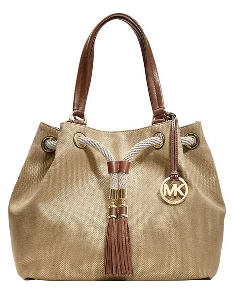 michael michael kors marina canvas large gathered tote bag|Michael Kors neverfull tote.